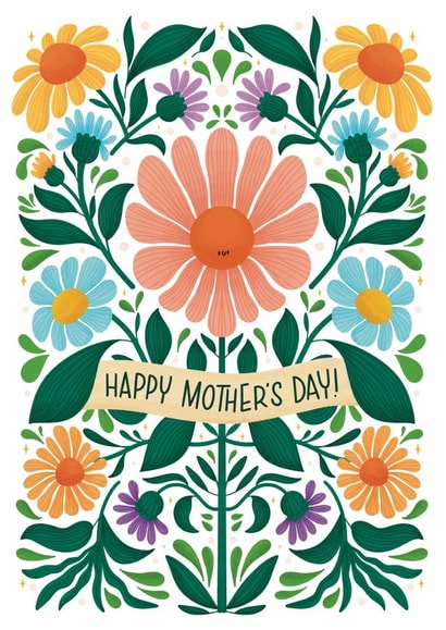 Cute Mother's Day Card - Floral - Flowers created by Jess Bright Design