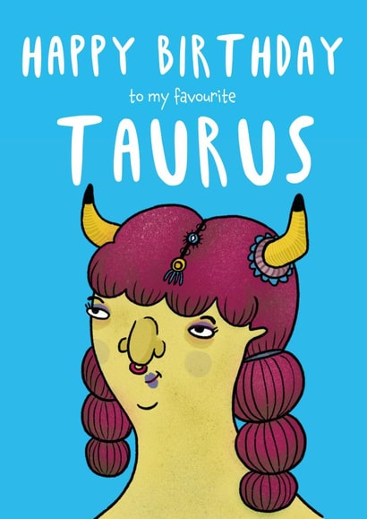 Cute birthday card for Taurus created by Charlotte Caswell