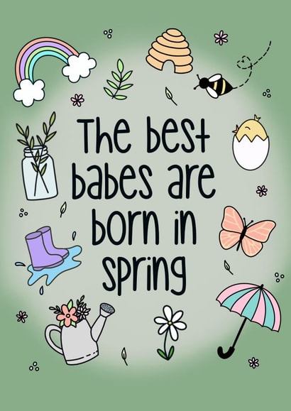 Cute Birthday Card - Spring Babe created by Wooden It Be Precious