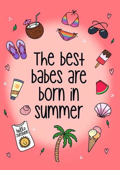 Cute Birthday Card - Summer Babes created by Wooden It Be Precious