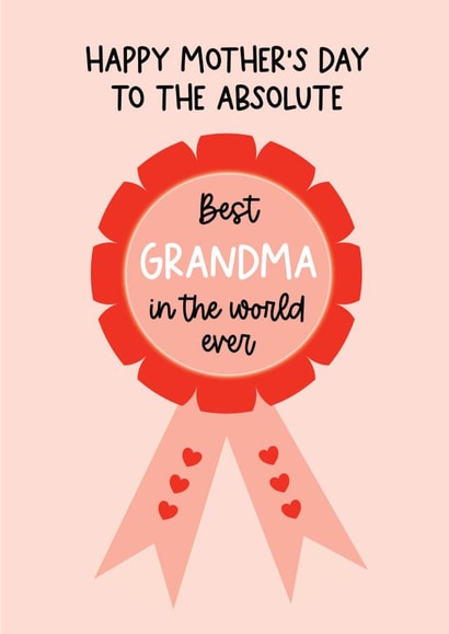 Cute Mother's day card - best Grandma in the world ever created by Word Up Creative
