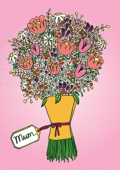 Pretty Mother's Day Card - Mum - Flower Bouquet - Floral created by Able And Game