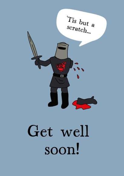 Funny get well soon card - Monty Python themed | thortful
