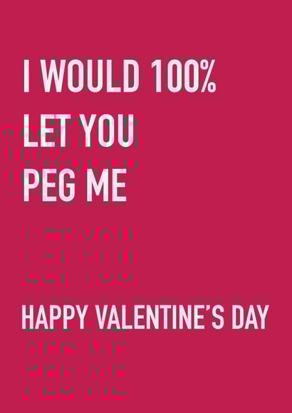 Cheeky Valentine’s Day Card for Wife or Girlfriend - Peg Me - Happy Valentine created by DC Cards