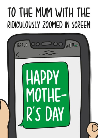 Humorous Mothers Day Card | Zoomed In Phone Card created by TeePee Creations