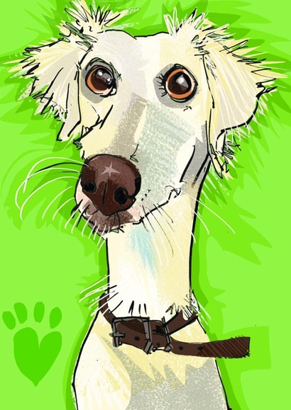 Funny character dog card to send your loved one created by Higgledy Prints