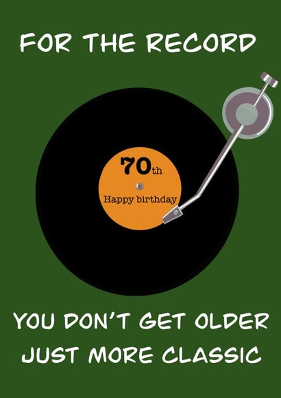 Happy 70th birthday, featuring classic vinyl created by Rae of Sunshine