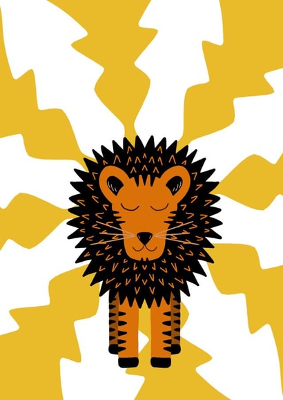 Cute Tiger Card - Jazzy Yellow - Kids & Adults - Birthday | Christening | Funny created by Jz Designs