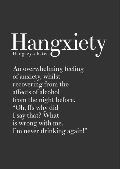 Funny Birthday Card - Hangxiety - Hangover created by CreatedbyMe Sean