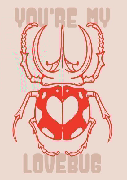 A Unique Heart Beetle Card For Your One & Only Love Bug created by Lavinia Roth
