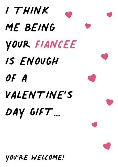 Funny Valentine Card - Finacee - Gift created by IWLT
