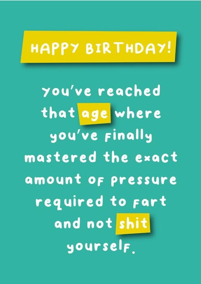 Cheeky Farting Card - Mastered the Pressure Required - Funny created by Hartfelt Designs