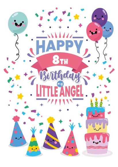 8th Birthday - Cute Kawaii Little Angel edition created by Angry Squirrel