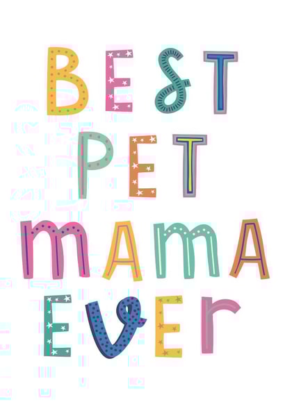 Cute Mothers Day Card - wonderful pet mum created by Cate Creates