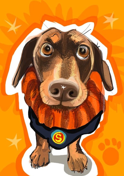 Cute super sausage card for the that special person in your life created by Higgledy Prints