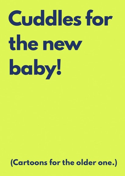 A funny card for a mum who just had a second baby. created by A Mother Place