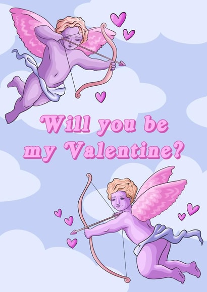 Cute cherub Valentine’s Day card - angel - funny cards created by Morgan Masters