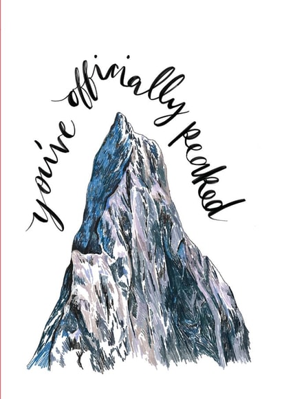 Funny Mountain Birthday Card - Hiking Birthday Card created by Discover and Draw