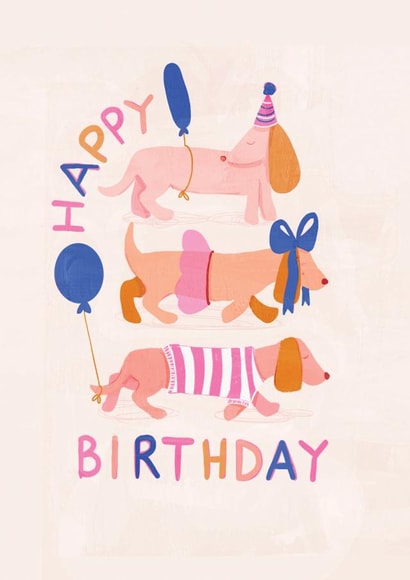 Happy Birthday! For the dog lovers, cute Dachshunds to celebrate your birthday! created by Michelle Manolov