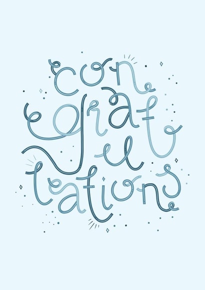 Cute congratulations card for friends & family in blue created by Aelia