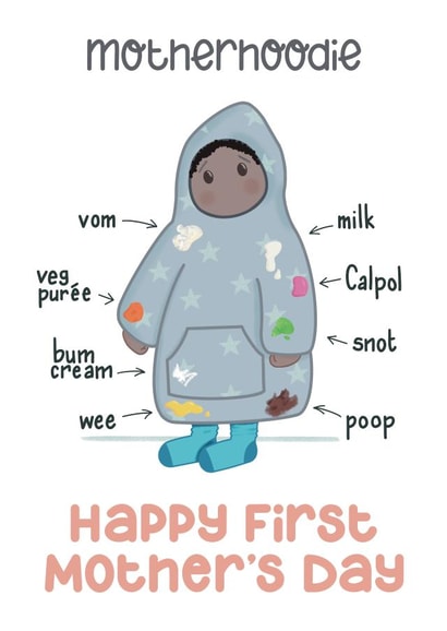 Funny 1st Mother’s Day Card For A New Mum - Motherhoodie created by Presents Felt