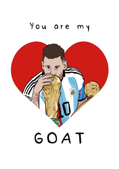 Cute, Fun Valentine's Day Card for your GOAT - For him/her created by Jessica Wright