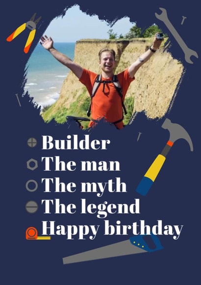 Dad Builder Birthday Personalised Photo Card 15470 created by Kerrylovescards