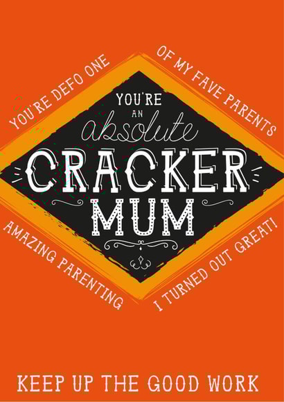 Mum Mother's Day. Birthday Jacobs Cracker Card - You're an Absolute Cracker created by  la la la     Designs