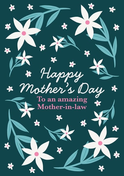 cute daisy floral mother's day card for an amazing mother-in-law created by Kamiya Chirodian