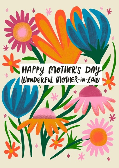 Happy Mother's Day Wonderful Mother In Law-Pretty-Floral-Mother's Day Card created by @AimeeStevens.Design