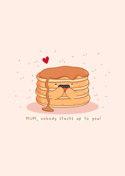 Cute Mother’s Day card - pancakes - Kawaii - Punny created by Rosalie Perl