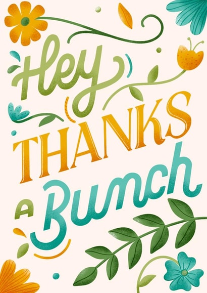 Thanks a bunch - Thank You Card created by The Pink Type