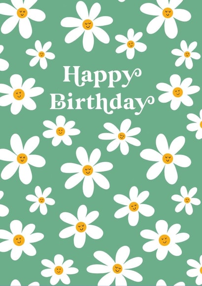 Happy Birthday | Happy Daisies Birthday Card For Her | For Sister | For Mother created by @tikkled.pink