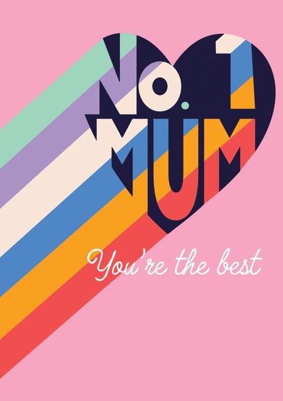 Cute Mothers Day Card - No.1 Mum - You're the best. created by Laura Darrington Design Ltd.