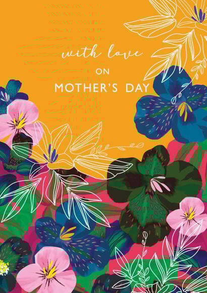 Cute Mothers Day Card - Contemporary Modern Floral created by Laura Darrington Design Ltd.