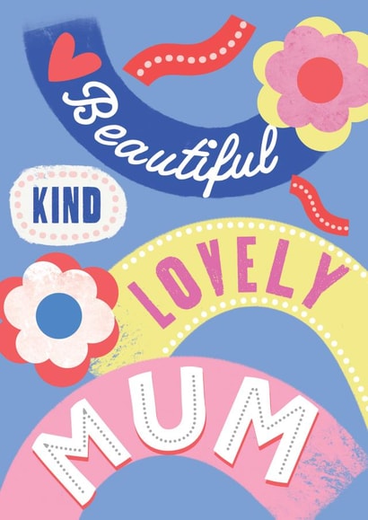 Cute Mothers Day card - Typography-inspired modern contemporary created by Laura Darrington Design Ltd.