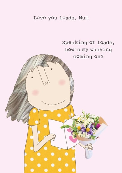 Cheeky Mother's Day card - Love you Loads - Washing created by Rosie Made A Thing