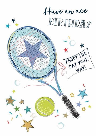 Cute Birthday Card - Tennis - Have an Ace day created by Katie Phythian Design