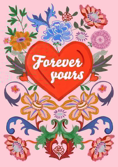 Forever yours valentines card created by Emma Mattinson Design Studio