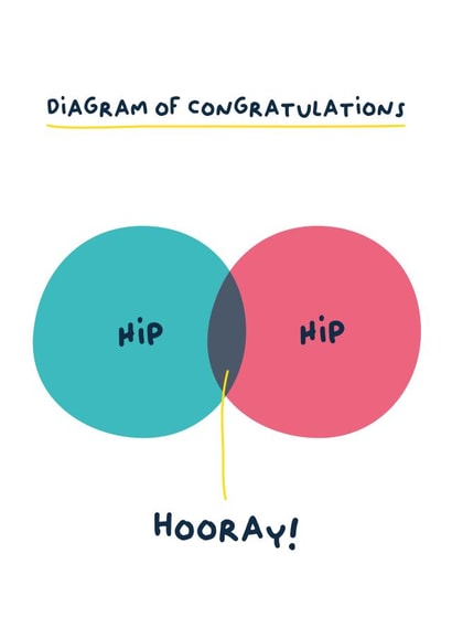 Funny Congratulations Card - Venn Diagram - Hip Hip Hooray created by PaperJam Print Co.