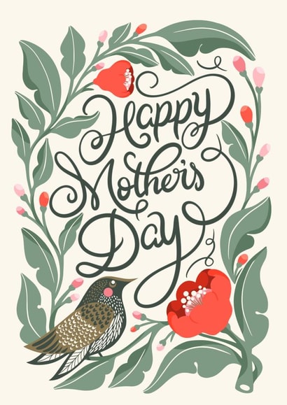 Classic Mother's Day Card - Floral - Bird created by catantrell