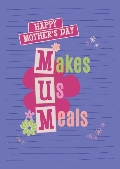 Cute Mother's Day Crossword Mum design - funny Mum makes us meals created by Quitting Hollywood