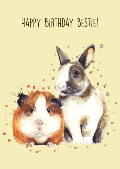 Cute Birthday Card - Happy Birthday Bestie! created by Splatterworks
