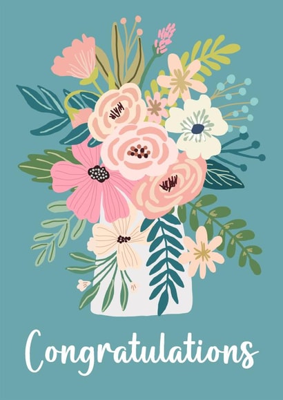 Congratulations greeting card for celebrations created by Kayleigh Rose Prints