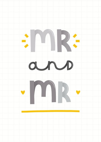 Cute Wedding Card - Mr and Mr - LGBTQ+ created by Joanne Hawker