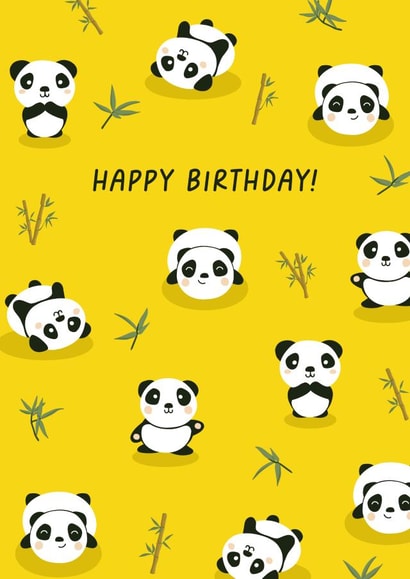 Cute Birthday card - Panda created by Evie Garnett Designs