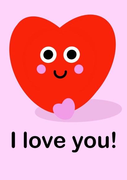 Cute and Kawaii love heart card for someone you love. created by Little Pig Jewellery Design