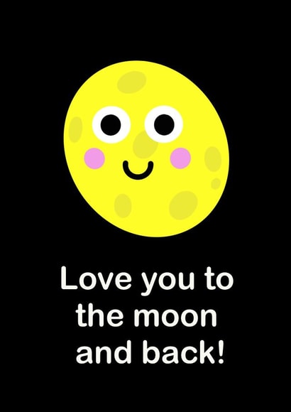 Cute Anniversary card for the one you love - love you to the moon and back created by Little Pig Jewellery Design