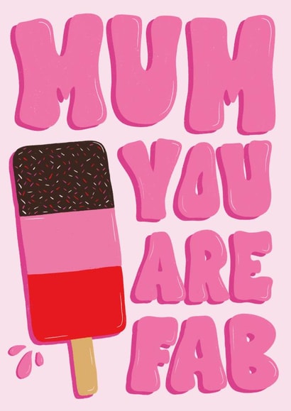Cute Card For Mothers Day or Birthday- Mum You Are Fab created by Studio Sage UK