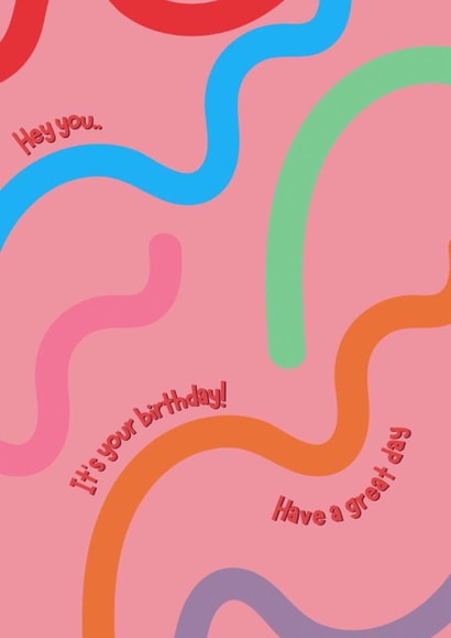 Aesthetic cute pink card for bestie partner - you’re my fave happy birthday! created by Robyn Pugh